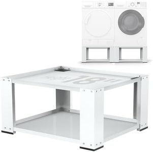 MATALDE Washer and Dryer Pedestals - 28" Wide Laundry Pedestal 18 Inch Height, Heavy Duty Steel Washer and Dryer Stand Washing Machine Base Platform Riser White