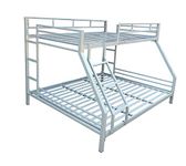 s k grill art Wrought Iron Twin Bunk Bed Without Mattress ((3 x 6) + (5 x 6) feet, Silver Powder Coated)