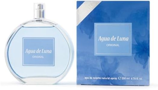 AGUA DE LUNA - Original, Colonia Mujer, 200 ml, Perfume en Formato Spray, Eau de Toilette Natural y Femenina, Aroma Floral, Fragancia Fresca y de Larga Duración