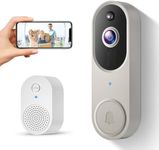 SUNNYJANE 1080P Smart Video Doorbell Camera Wireless with Ring Chime, Human Motion Detection and Instant Alerts, Night Vision, 2-Way Audio, Rechargeable Battery, Cloud Storage, Home Security System