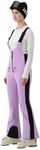 HIGH EXPERIENCE Womens Ski Bib Pants Slim Fit Soft Shell Snow Skinny Fitted Snowboard Insulated Waterproof Windproof Warm (Light Purple, Medium)