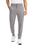 Soothfeel Men's Golf Joggers Pants with 5 Pockets Slim Fit Stretch Sweatpants Running Travel Dress Work Pants for Men, Light Grey, X-Small