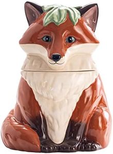 Bico Fox 10.6 inch Air Tight Ceramic Cookie Jar, Dishwasher Safe