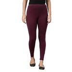 GO COLORS Womens Slim Fit Cotton Ankle Length Leggings - Tall (Dark Purple_M)