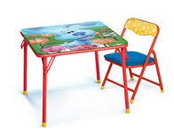 JAKKS Pacific Blue's Clues & You! Junior Table & Chair Set – Folding Childrens Table & Chair Set – Includes 1 Kid Chair with Non-Skid Rubber Feet & Padded Seat – Sturdy Metal Construction