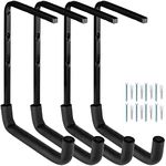 Locawaya Heavy Duty Garage Storage Hooks, Overhead Garage Storage Rack, 4 Pack Wall Mounted Ladder Hook, Utility Ceiling Hangers & Organizer for Wood,Tools, Bicycle