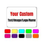 Custom Signs,Personalized Metal Signs for Office, Business,Workplace,Home,Yard,Arrow Signs,Shields,Love Signs,Decorative Slogans, Upload Images or Text,12 Colors,7 Styles (12x8Inch-Horizontal)