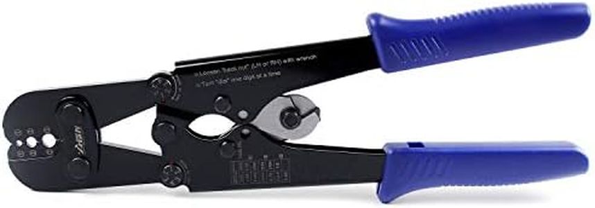 Zhushan Wire Rope Crimping Tool, Wire Rope Crimper and Cutter,Fish Crimper for Aluminum Oval Sleeves,Crimp Ferrules,Crimping Loop Sleeve from 1/16 Inches to 1/8 Inches