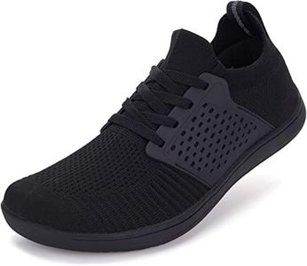 WHITIN Men's Trail Running Shoes Minimalist Barefoot Extra Wide Width Toe Box Size 11W Gym Workout Fitness Zero Drop Sneakers Weightlifting Black 44