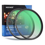 NEEWER 2 Pcs 77mm Black Diffusion Lens Filter Kit, 1/4 & 1/8 Mist Cinematic Effect Filters with Storage Cases, Cleaning Cloths, Multi Nano Coated HD Optical Glass for Video/Vlog/Portrait Shot