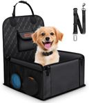 Looxmeer Dog Car Seat, Dogs Booster Seats for Small Medium Dogs, Padded Dog Car Seat Cover with Safe Belts, Waterproof Travel Pet Bed for Front Back Seats, Anti-Scratch, Non-Slip Base, Black