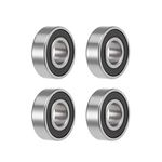 sourcing map 6202-2RS Deep Groove Ball Bearings Z2 15mm X 35mm X 11mm Double Shielded Carbon Steel 4pcs