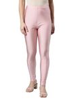 GO COLORS Women Solid Dusty Rose Mid Rise Slim Fit Shimmer Leggings