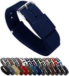 BARTON Watch Bands - Choice of Color, Length & Width (18mm, 20mm, 22mm or 24mm) - Navy Blue 22mm - Standard Length