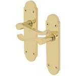 EAI Polished Brass Door Handles - Victorian Scroll Shaped | 1 Pair of Internal Latch Handles