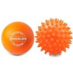 MURLIEN Massage Ball Set, Spiky Ball & Lacrosse Ball for Body Massage, Muscle Relief, Deep Tissue, Myofascial Release, Massager for Neck, Shoulder, Back, Foot or Muscle Tension - Orange