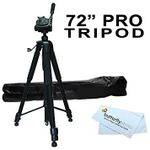 Professional 72-inch Tripod for All Canon Sony, Nikon, Samsung, Panasonic, Olympus, Kodak, Fuji, Cameras and Camcorders + BP Microfiber Cleaning Cloth