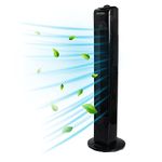 Prodex PX5229B Oscillating Tower Fan, 29 Inch, 3 Speed Settings, Oscillation Function, Bladeless Design, 40 Watts of Power, Overheat Protection, Black