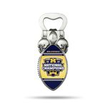 Rico Industries NCAA Michigan Wolverines 2024 CFP National Champions Magnetic Bottle Opener, Stainless Steel, Strong Magnet to Display on Fridge