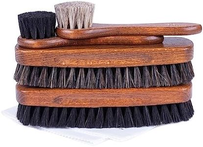 FootFitter Essential Shoe Brush Set - Horsehair Brushes for Polishing Men's Shoes!