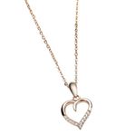 ZAVYA 925 Sterling Silver Heart Cubic Zirconia Anti Tarnish Rose Gold Plating Pendant Necklace | Gift for Women and Girls | | With Certificate of Authenticity and 925 Hallmark