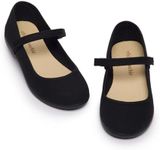 Childrenchic Mary Jane Shoes for Girls – Classic & Comfortable Canvas Dress Shoes for Toddlers & Kids – Perfect Flats for School, Play, and Special Occasions (Canvas, Black, 4 Toddler)