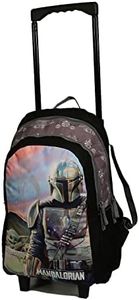 Bagtrotter Sac à dos à roulettes Star Wars/The Mandalorian Baby Yoda Noir et Gris