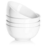 DOWAN Soup Bowls, Ceramic Cereal Bowls, 22 Ounce Bowl Set of 4, Sturdy & Stackable, Dishwasher & Microwave Safe, White Bowls for Rice Pasta Salad Oatmeal Mixing