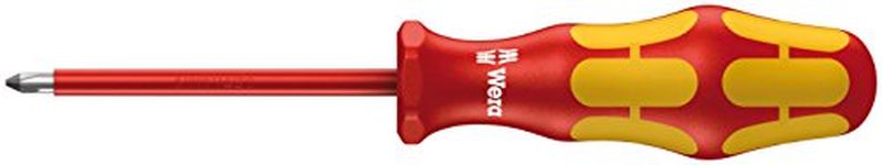 Wera 05006154007 Kraftform Plus VDE 162i PH Phillips Insulated Screwdriver, PH 2 Head, 4-Inch Blade Length