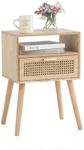 MaxSmeo Modern Nightstand Rattan Si