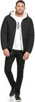 Calvin Klein Men's Jacket, Quilted Coat, Sherpa Lined, Hooded Down Ebony, M