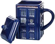 Doctor Tardis Police Box Ceramic Mug Cup with Lid Cover for Tea Coffee Mug Funny Creative Gift Kids Men (1pcs)