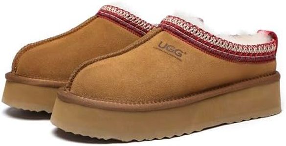 UGG AUSTRALIAN SHEPHERD Sheepskin Wool Ankle Platform Tazzy Slippers Ventus Chestnut AU Ladies 5 / AU Men 3 / EU 36