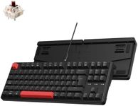 Keychron C3 Pro Custom Gaming Keyboard ISO UK Layout, QMK Programmable 87 Keys Compact TKL Wired Mechanical Keyboard, Red LED Backlits Gasket Mount with Brown Switches for Mac/Windows/Linux