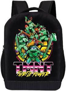 Teenage Mutant Ninja Turtles Backpack Shoulder Bag for Boys, Girls, Toddlers - Leonardo, Donatello, Michelangelo and Raphael Cute Kids Backpack for School - 18" Inch Bookbag (Turtle Power)