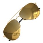 LUENX Aviator Sunglasses for Men Women Polarized - UV 400 Protection with case 60MM, 19-mirror Gold, 60MM