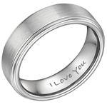 Willis Judd Mens Tungsten Ring Engraved I Love You In Gift Box 7mm Wedding Band Ring for Men Engagement Ring Comfort Fit Size W