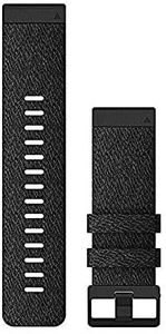 Garmin Quickfit Watch Band, Vented Carbon Gray Titanium Bracelet Heathered Black Nylon 26mm