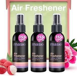 Mask - Air Freshener Spray, Pet Odour Eliminator, Travel Size - Long Lasting Air Freshener for Home, Room Deodoriser, 100ml, Lychee & Peony, Pack of 3