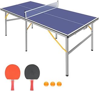 GarveeLife Professional Outdoor Table Tennis Tables,6x3FT Indoor/Outdoor Portable Ping Pong Table Game with Net for Adults/Teens,2 Table Tennis Paddles and 3 Balls