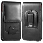 miadore Premium Leather Holster Case Fit for iPhone 13 12 11 11 Pro Max Xs Max, Vertical Pouch Carrying Case with Belt Clip and Loops for iPhone 8 Plus 7 Plus (5.5 inch Black)