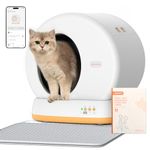 MeoWant Automatic Cat Litter Box，Anti Pinch Self Cleaning Litter Box for Multiple Cats, App Control/Odor Free/Extra LargAutomatic Cat Litter Box Includes Trash Bags, Yellow