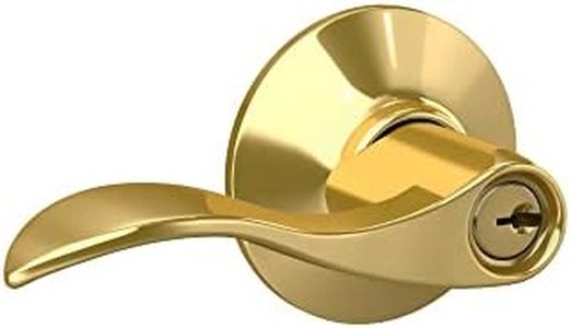 Schlage F51A Acc 505 Accent Keyed Entry Lever, Bright Brass