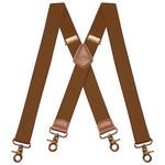 Dresime Mens Braces for Trousers with Strong 4 Hook-Clips, Vintage Suspenders Braces for Men & Women Heavy Duty Elastic Adjustable X Shape