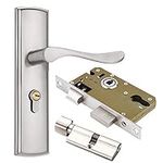 Qrity Door Handle Lever, Euro Lever Lock, Handle Lock, 2 Lever Lock, Cylinder, 3 Copper Keys, Zinc Alloy