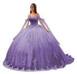 LuxeEspy Elegant Quinceanera Dresses 2024 Dusty Purple Puffy Off Shoulder 15th Dresses for Quinceanera vestidos para quinceañeras Size 8