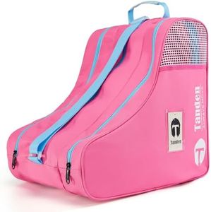 Tanden Roller Skate Bag Ice Skate Bag for Kids and Adult, Roller Blade Bag Figure Ice Skating Bag to Carry Ice Skates Quad Skates Inline Skate Bag Pink