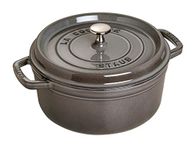 STAUB Cast Iron Roaster/Cocotte, Round, 18 cm, 1.7 L, Graphite Grey