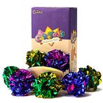 Chiwava 24PCS 1.6" Mylar Balls Shiny Crinkle Cat Toys Ball Kitten Crackle Lightweight Play Assorted Color