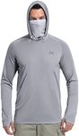 isnowood Sun Shirt UPF 50+ Men's Fishing Long Sleeve UV Protection Hoodie Hiking Rash Guard Swimming Running, Luxury Gray, 3X-Large